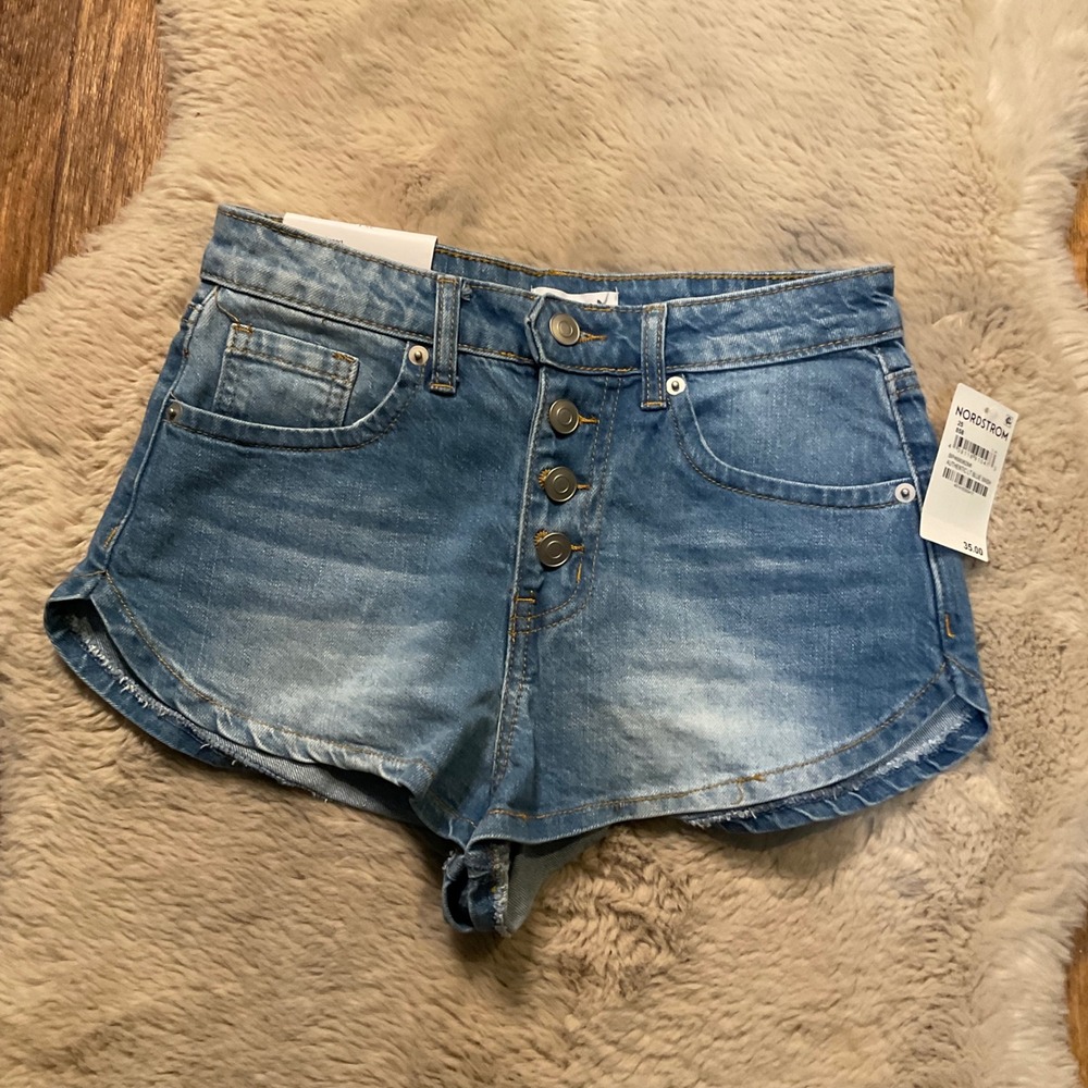 BP‎ Nordstrom Size 25 Denim Jean Shorts Button Front NWT Womens